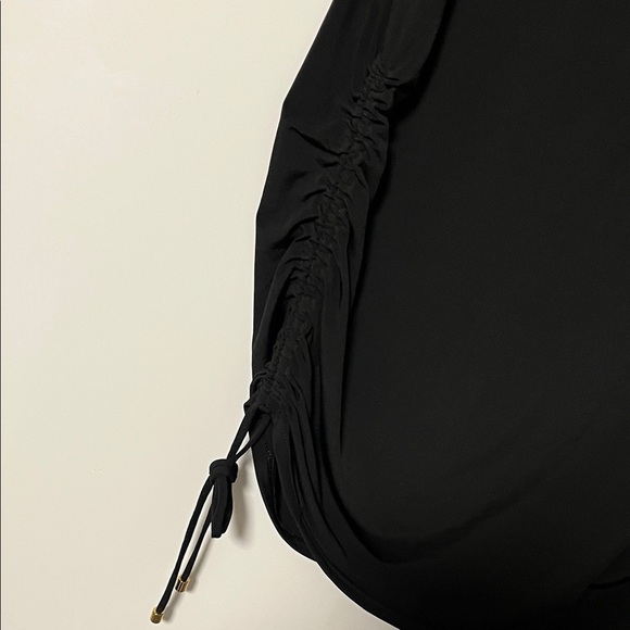 Natori NWOT Black Swim Coverup Dress Side Ruching Stretch, Size M - Picture 4 of 9
